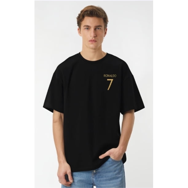Camiseta informal de manga corta para hombre con estampado geométrico de letras, cuello redondo, lavable a máquina.