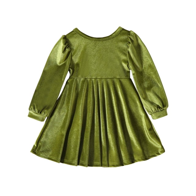 FAIWAD Robe de Princesse Vintage en Velours pour Bébé Fille Manches Longues à Volants Robe de Fête de Mariage Anniversaire