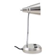 thumbnail image 7 of LED Gooseneck Desk Lamp with Charging Outlets, Gooseneck,15" High, Brushed Steel, Ships in 4-6 Business Days | Bundle of 2 Each, 7 of 7
