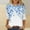 B85 Blue summer tops for women clearance under $5, variant on Summer Xqxayjr Ladies Summer 3/4 Sleeve Round Neck Tunic Tops Under $5 Loose Fitting Floral Print T-Shirts Going Out Black T Shirts Clothes Birthday Gifts