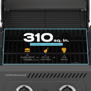 Charbroil Performance Series™ FlavorMax™ 2 Burner Gas Grill Cabinet with Foldable Side Shelves, Stainless Steel