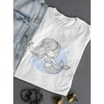 thumbnail image 3 of B&W Long Curly Hair Mermaid T-Shirt Women -Image by Shutterstock, Female Medium, 3 of 4