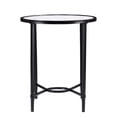 thumbnail image 3 of 25" Black Glass And Iron Oval End Table, 3 of 3