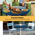 thumbnail image 6 of Elastic Fitted Round Tablecloth, Navy Blue Ombre Waterproof Stretch Table Cover for 55"-60" Tables, Contemporary Gradient Abstract Art Washable Outdoor Tablecloths for Patio, Picnic, Camping, 6 of 9