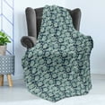 thumbnail image 4 of Ethnic Soft Flannel Fleece Throw Blanket, Blossoming Flowers Arrangement Inspirations from Oriental Folklore, Cozy Plush for Indoor and Outdoor Use, 60" x 80", Pale Blue Dark Teal, by Ambesonne, 4 of 5