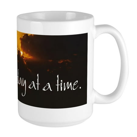 

CafePress - Large Mug One Day At A Time - 15 oz Ceramic Large Mug