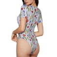 thumbnail image 3 of Naloa Tulips Flowers Women's Short-Sleeved Onesie, One-Piece Swimsuit for Parties, dates, clubs - XX-Large, 3 of 9