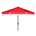 thumbnail image 2 of Safavieh Milan 9' Market Crank Fringe Tilt Patio Umbrella, Red/White, 2 of 6