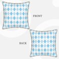 thumbnail image 3 of KLL Blue and White Squares Decorative Throw Pillow Covers Velvet Soft for Couch Sofa Bedroom Living Room Outdoor - 20"x20", 3 of 8