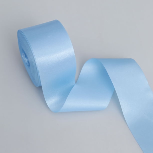 Nvzi Cinta de satén, 2 rollos azules Cinta para lazos, 5cm*20m/1.97*787.4in Cinta de poliéster, cinta de satén para envolver regalos, cinta de tela premium para manualidades, decoración.