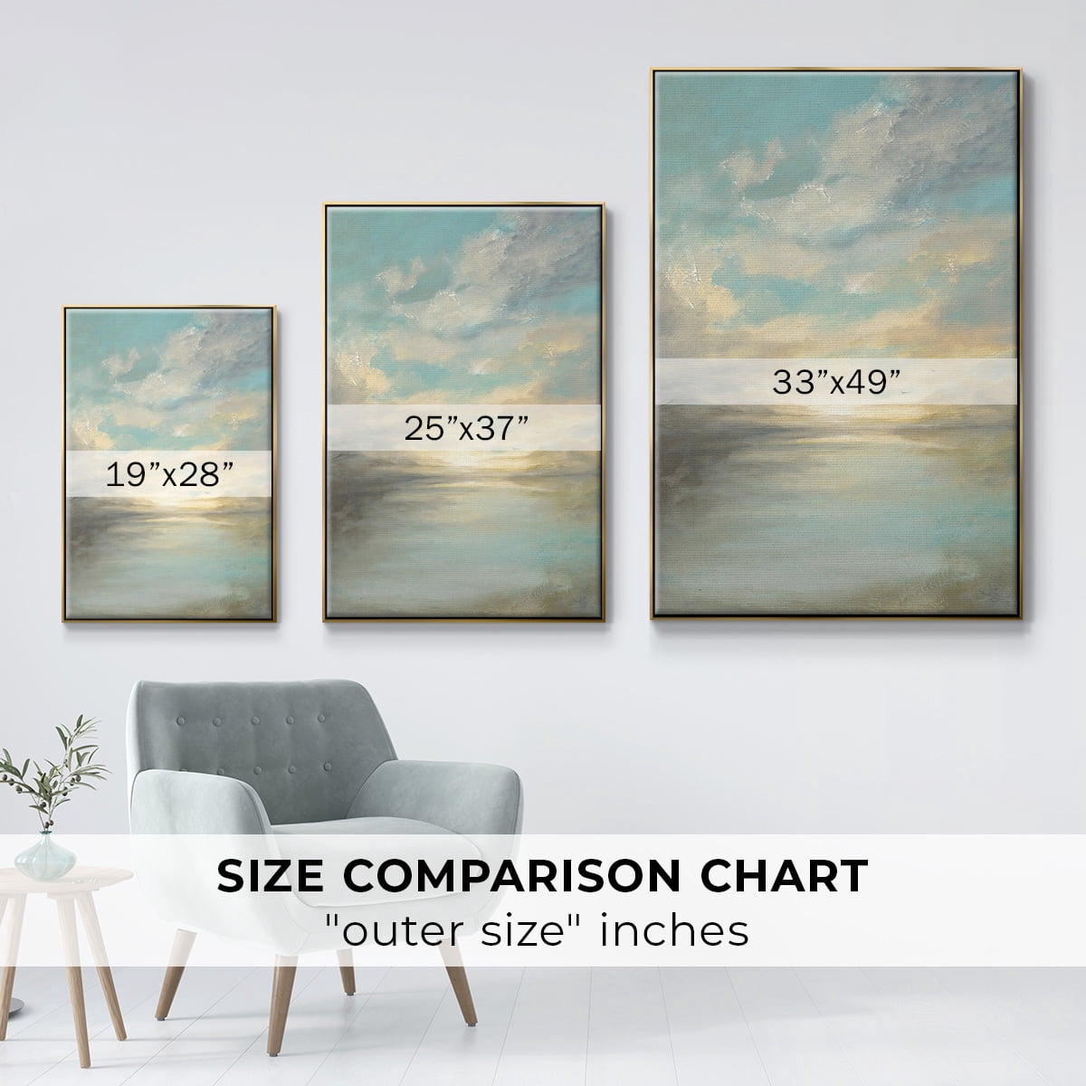 Morning Glory Framed Premium Gallery Wrapped Canvas - Ready to Hang - 17 x 25 - Gold Floating Frame