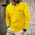 thumbnail image 2 of Homeyce Mens Long Sleeve Polo Shirts Button Down Collar Shirts Fashionable Business Athletic Casual Shirt Solid Color Long Sleeve Golf Shirts,Yellow M, 2 of 3