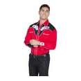 thumbnail image 2 of Scully Mens Shirt Western Red Poly Blend Four Ace Embroidery L/S XL, 2 of 2