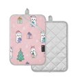 thumbnail image 2 of 2 Pack Pot Holders for Kitchen Heat Resistant Hot Pads Sets for Cooking Baking Cat Holding Christmas Gifts, 2 of 7