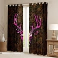 thumbnail image 2 of Manfei Animal Deer Blackout Curtains Set of 2 (52x84 Each) for Boys Girls,Abstract Pink Camouflage Window Curtains,Jungle Branches Curtains and Drapes,Super Cozy Room Decor, 2 of 6