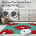 thumbnail image 5 of ODIKA 8'x10' Machine Washable Non-Slip Area Rug, Vintage Poinsettia Bloom Merry Holiday Pair High Traffic Rug, Red, 625486, 5 of 5