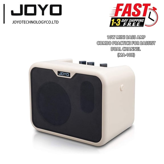 JOYO 10W Portable Bass Combo Amplifier with 15ft Bass Guitar Cable Battery Powered Dual Channel