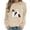 Khaki, variant on Turilly Cute Women's Halloween Graphic Pullover Sweatshirt Long Sleeve Crewneck Ghost with Cats Design for Festive Fall Outings