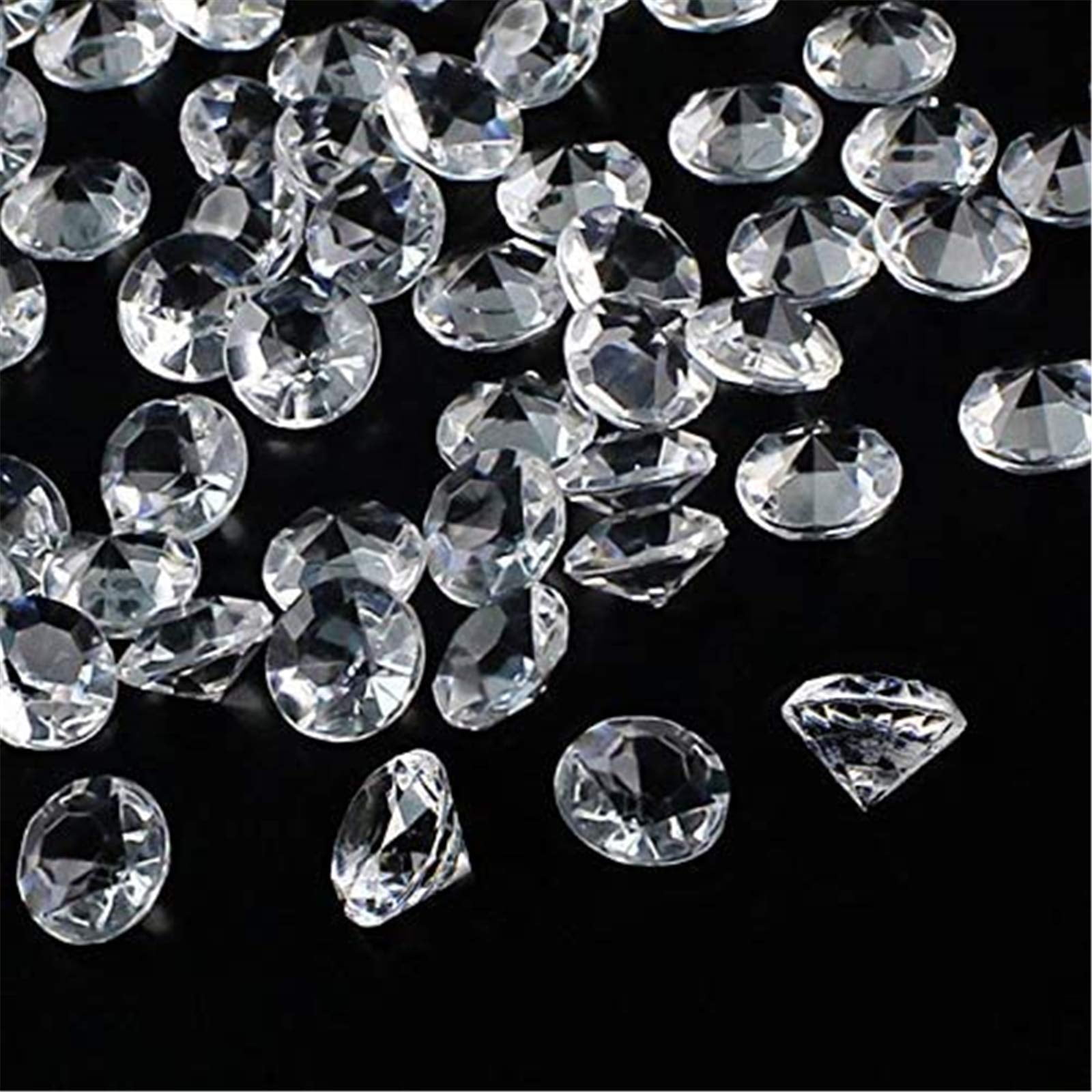 OUTUXED 300pcs 20mm Clear Wedding Table Scattering Crystals Acrylic Diamonds Gemstones Wedding Bridal Shower Party Decorations Vase Fillers 1.5 LB with 1 Large Velvet Pouch