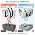 thumbnail image 6 of 6 Pack Totes for Storage Large Moving Bags Heavy Duty，Moving Boxes with Zippers Top and Sturdy Handles,College Dorm Storage Bags for Space Saving and Packing,Collapsible Moving Supplies(Clear,93L), 6 of 10