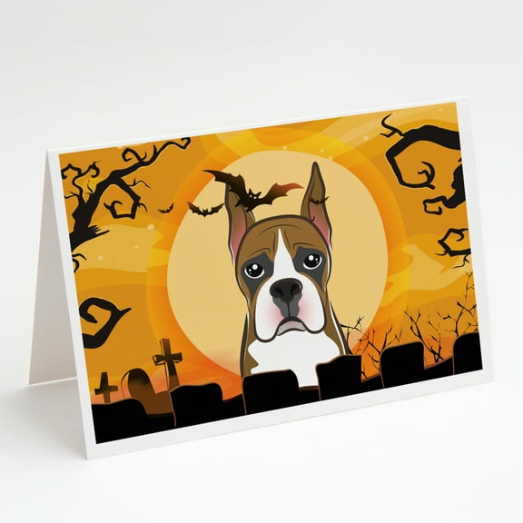 Halloween Boxer Greeting Cards and Envelopes Pack of 8