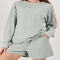 thumbnail image 3 of Ensemble Automne 2 Pcs pour Femmes Chandail en Molleton Col Rond et Shorts, 3 of 6