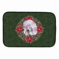 thumbnail image 1 of Carolines Treasures CK1583DDM White Standard Poodle Poinsetta Wreath Dish Drying Mat, 1 of 4