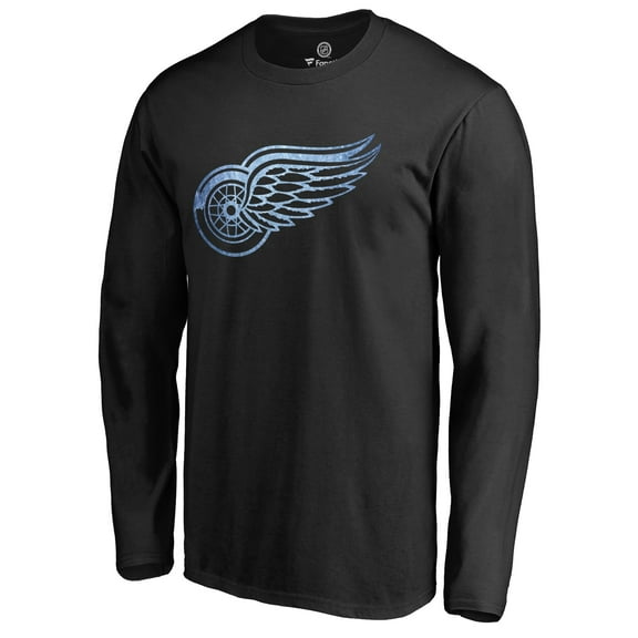 Men's Black Detroit Red Wings Pond Hockey Long Sleeve T-Shirt