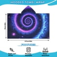 thumbnail image 2 of Blue Purple Tie Dye Mandala Pattern Hooded Bath Towel，50"x30" for Ages 3 To 12 Kids, Quick Dry Lightweight Soft Microfiber Hood Beach Towel Cover Up for Kids, 2 of 7