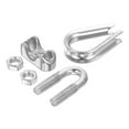 thumbnail image 4 of Unique Bargains 3/16' Wire Rope Kit, 40 Pack M5 Stainless Steel Thimbles & Clamps for Wire Rope, 4 of 7