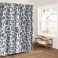 thumbnail image 5 of Boho Leaf Bathroom Curtain 72 Inch Shower Curtain with Hooks, Teal Green Spring Farmhouse Pastoral Tribal Waterproof Polyester Bath Curtain Washable Bathtub Curtain 60''x 72'', 5 of 6