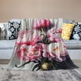 thumbnail image 2 of Fenyluxe Flowers Print Throw Blanket for Bed Couch Car Kids Adults All Seasons, Soft Plush Blanket Lightweight Anti-Wrinkle 50x60in, 2 of 6