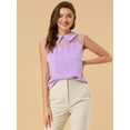 thumbnail image 3 of INSPIRE CHIC Blouse à Col à Manches Courtes pour Femmes Peter Pan Violet G, 3 of 6