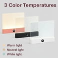 thumbnail image 2 of LumaLit Book Light for Reading in Bed at Night, Rechargeable Clear LED Flat Reading Light with 3 Colors & Timer, Reading Lamp for Booklovers, 2 of 7