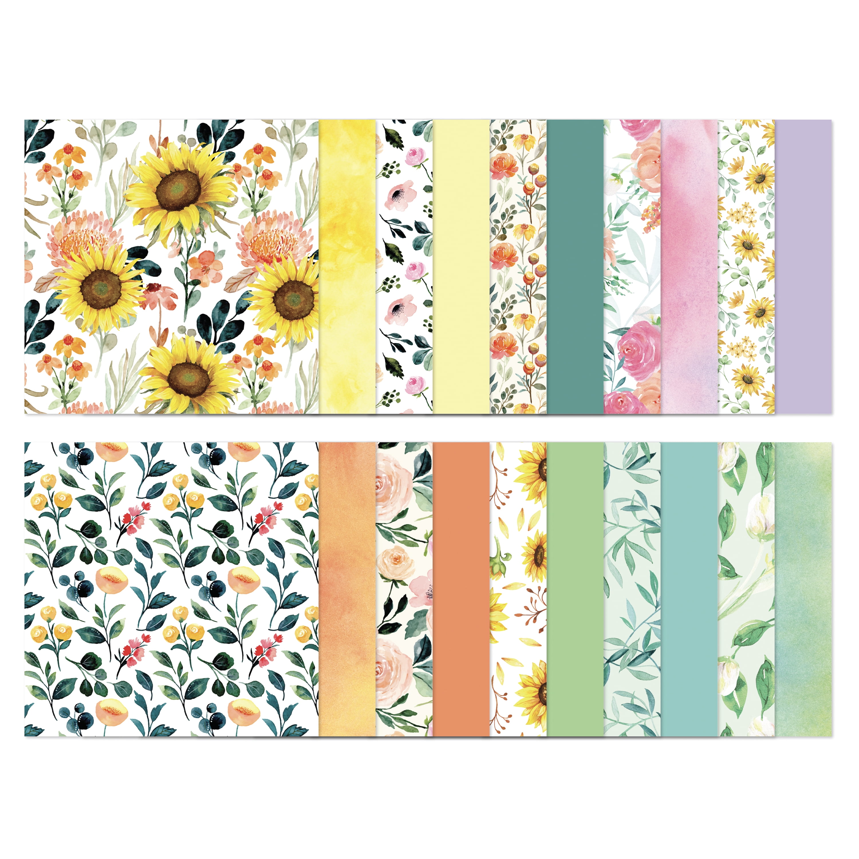 Hello Hobby Sunflower 12x12 Paper and Cardstock Combo Pad for Scrapbooking and Crafting