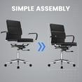 thumbnail image 2 of COMHOMA Office Chair, PU Leather Mid Back Cushioned Office Chair, Mid Century Modern Conference Chair, Dark, 2 of 8