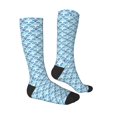 thumbnail image 3 of Haiem Blue Fish Scale Texture Socks, Funny Novelty Crazy Design Cotton Socks Sports Socks Knee High Socks For Men, Women,1Pairs - Gift For Working Friends, 3 of 8