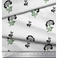 thumbnail image 3 of Soimoi Satin Silk Fabric Leaves & Floral Block Printed Fabric 1 Yard 42 Inch Wide, 3 of 3