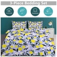 thumbnail image 5 of 3 Pcs Soft Bedding Set, Includes 1 Duvet Cover with Zipper And 2 Pillow Shams,Lemons Blue Queen(90"×90"), 5 of 8