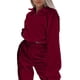 thumbnail image 2 of Conjunto Deportivo de Dos Piezas para Mujer: Sudadera con Media Cremallera y Pantalón Deportivo Holgado con Bolsillos Rojo Vino L, 2 of 8