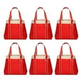 thumbnail image 1 of 6 Donna Polyester Tote Bags Set - Two Tone, Reinforced Straps, Wide Gusset, Everyday Use - Red, 1 of 5