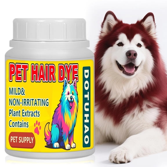 Dog Hair Dye, Wine Red Color Pet Hair Dye, Pet Safe Dyes, Dog Hairs Coloring Agent, Fashionable DIY Pets Grooming, Easy to Use (Wine Red, 3.5 fl oz / 100 ml)