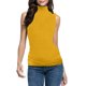 thumbnail image 5 of Tops deportivos,Blusa informal de cuello alto sin mangas para mujer, color liso, tejido elástico suave, ideal para uso diario y en casa, sopatenor, 5 of 9