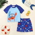 thumbnail image 4 of Younger Tree Toddler Baby Boy Swimsuit Set Cartoon Short Sleeve Top Shorts Two Pieces Bathing Suit Swimwear Outfit for 18-24 Months, 4 of 9