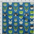 thumbnail image 4 of oneOone Rayon Medium Blue Fabric Cute Animal Face Pattern Sewing Material Print Fabric By The Yard 56 Inch Wide, 4 of 5