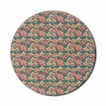 thumbnail image 1 of Floral Mouse Pad for Computers, Graphical Pattern of Budding Summer Time Orchid Flowers Soft Colored, Round Non-Slip Thick Rubber Modern Mousepad, 8" Round, Slate Blue Coral Salmon, by Ambesonne, 1 of 2
