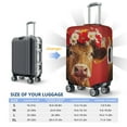 Luggage Cover (No Suicase) White and Red Daisy Cow Soft Suitcase Covers