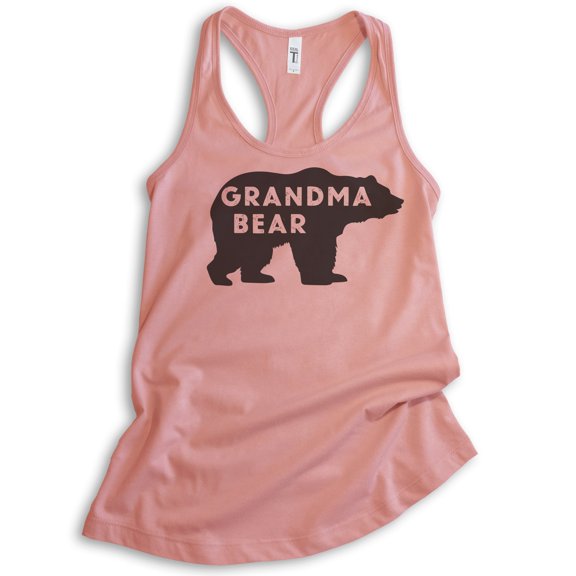 Grandma Bear Tank Top, Ladies Racerback Tank Top, Grandma Tank, Grandmother Tank, Desert Pink, Small