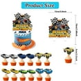 thumbnail image 4 of 32-Piece For Hot Cartoon For Cat-Wheels-Themed Birthday Party Decorations Set – Includes Banner, Cake Topper, 12 Cupcake Toppers, and 18 Balloons, 4 of 5