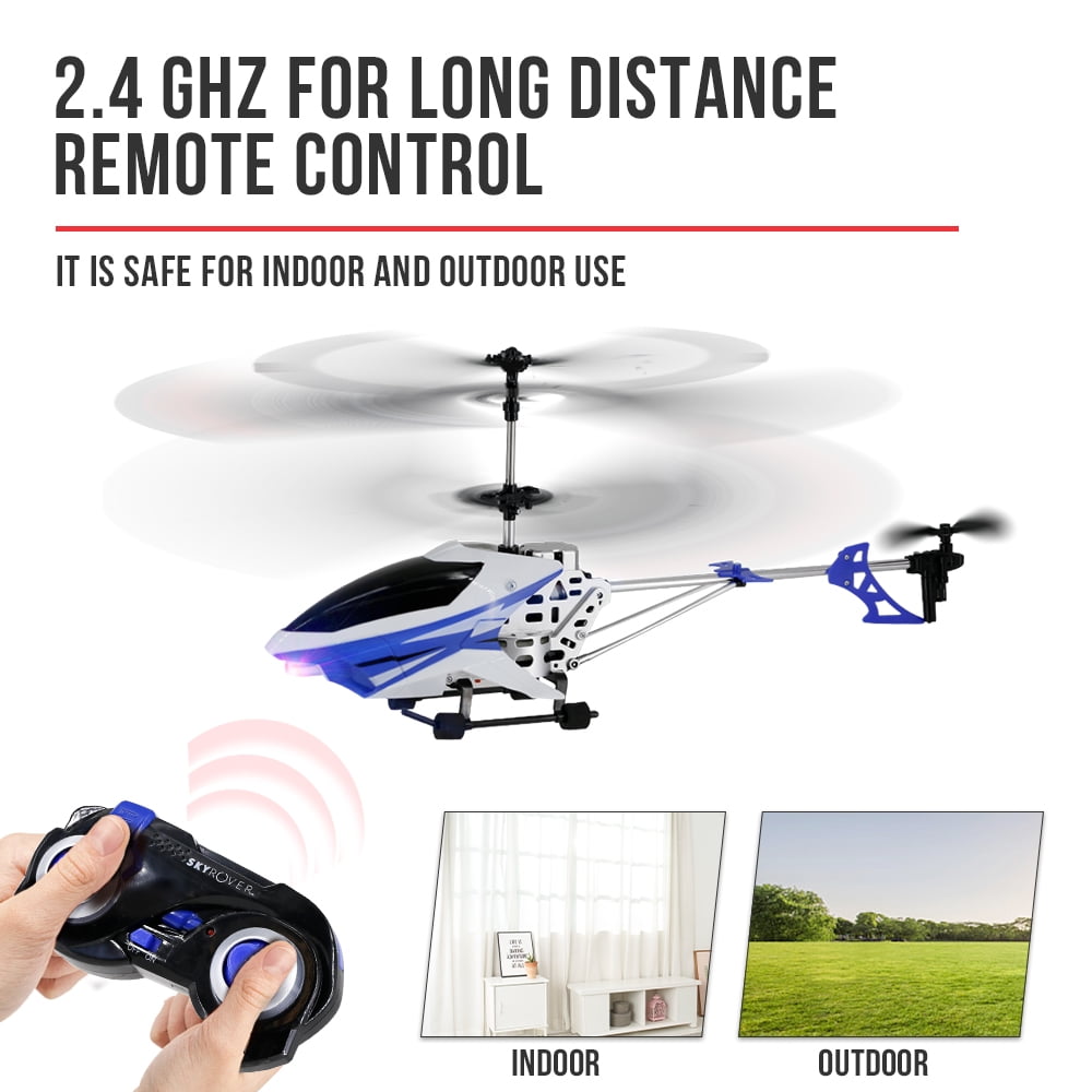 Sky Rover King Radio Control Helicopter In Blue And White, 57 OFF